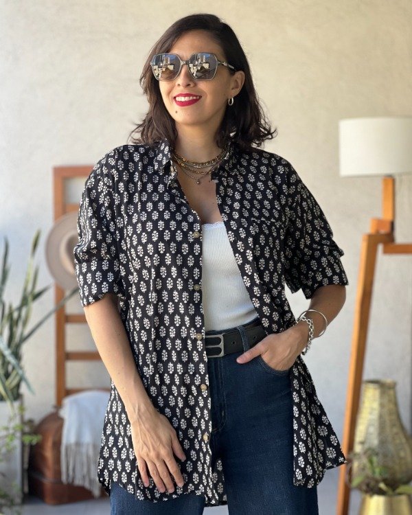 Producto - Camisa Block Print Negro L XL