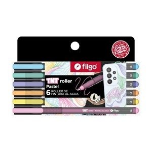 Producto - Marcador Roller FILGO acrílico al agua TNT  PASTEL x 6 colores