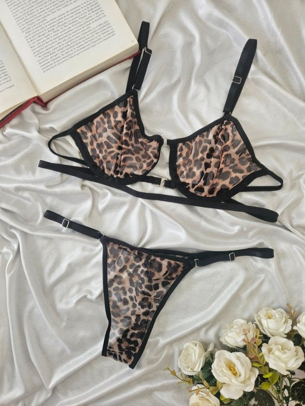 Producto - CONJUNTO EROTICO DE ARO DE TULL LEOPARDO (A61 A)