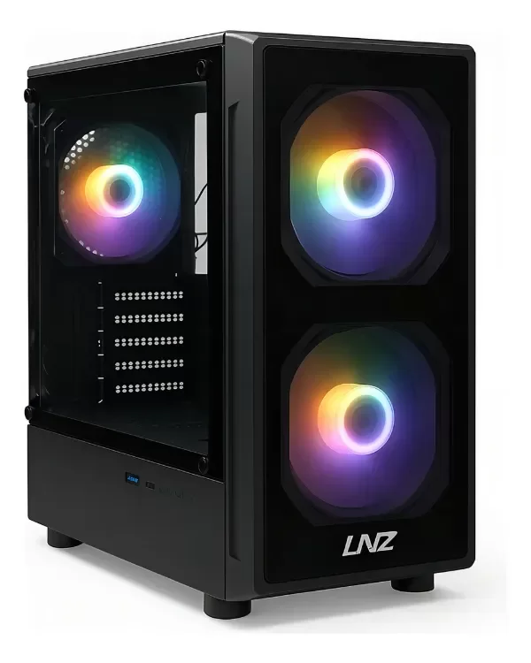 Producto - Gabinete Gamer Lnz M11 Con 3 Coolers F-rgb M-atx Color Negro