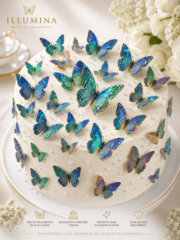 Producto - Set de 10 mariposas azul cristal (NO COMESTIBLES)