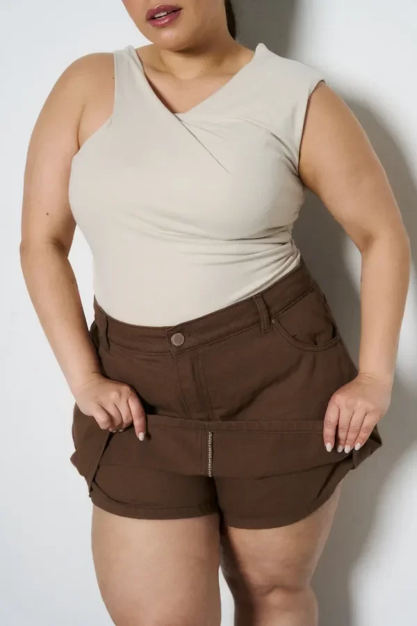 Producto - Short pollera CHOCOLATE - rígido - 4