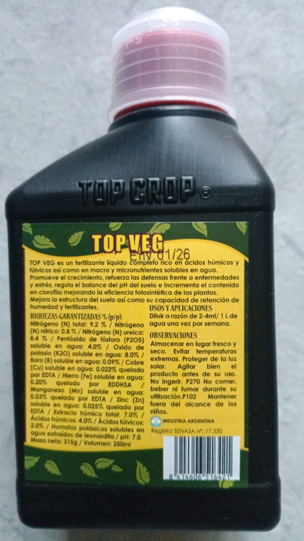 Producto - Fertilizante liquido Top Crop TopVeg - 2
