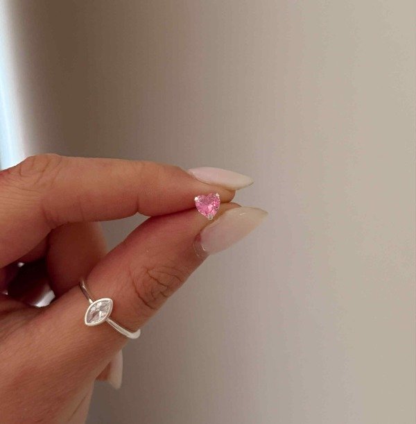 Producto - Aro Corazón Cubic Pink 6mm (unidad)