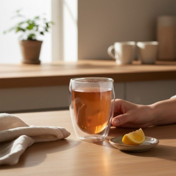 Producto - VASO DOBLE VIDRIO BEBIDAS FRIAS Y CALIENTES 350ML EN CAJA