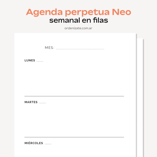 Producto - AGENDA PERPETUA NEO (semanal en filas)