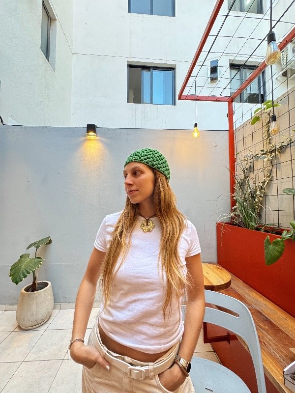Producto - Gorro boho verde