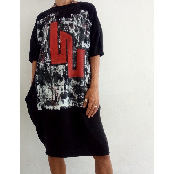Producto - VESTIDO COLOR NEGRO BLANCO ROJO