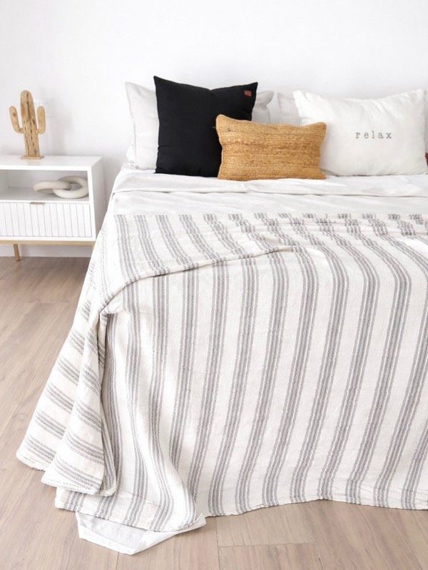 Producto - MANTA PIE DE CAMA A RAYAS
