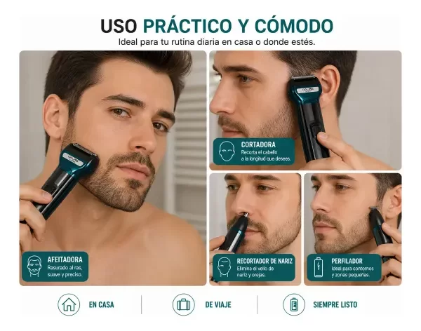 Producto - Cortadora De Barba 3 En 1 Recargable Usb - 4