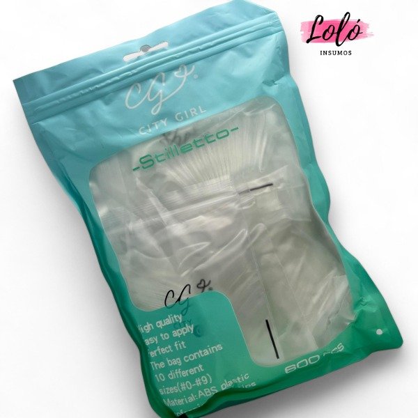Producto - Tips Soft Gel en Bolsa City Girl 600 U -Stilletto