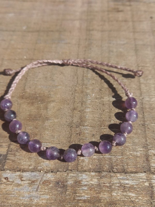 Producto - Pulsera de Cuarzo Amatista grande regulable - 0