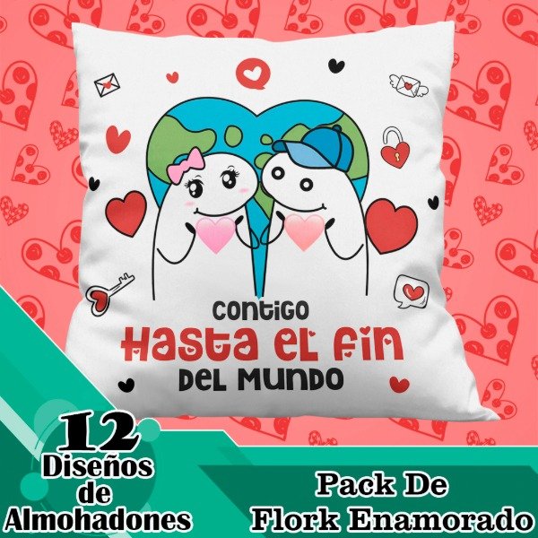 Producto - Diseños Digitales / Plantillas Para Almohadones De Flork Enamorado