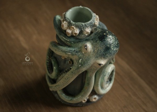 Producto - Candelabro De Cerámica Pulpo Escultura Artesanal Decoración - 6