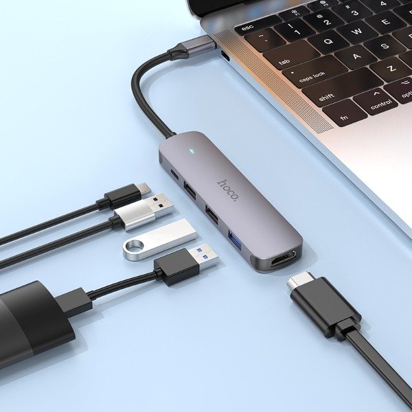 Producto - HOCO -  HB27Hub Tipo C (HDTV+USB3.0+USB2.0+2+PD) - 7