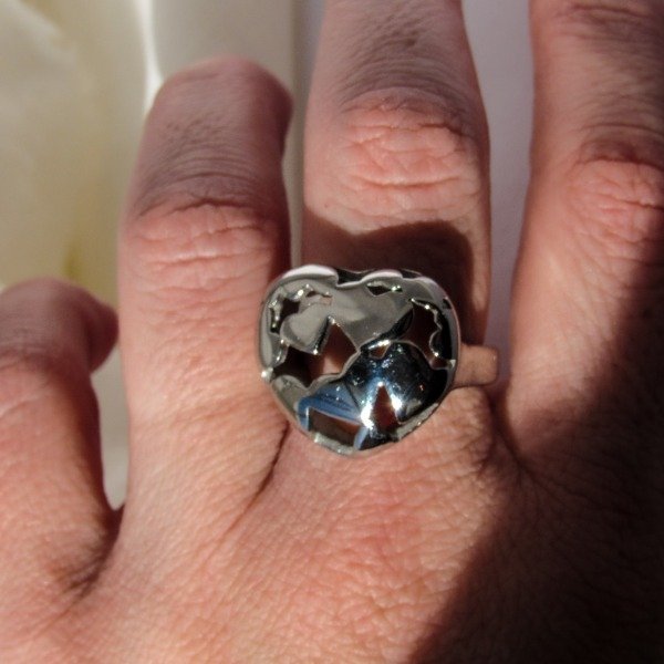 Producto - Anillo corazón inflado calado