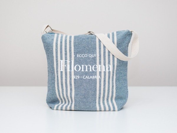 Producto - Tote Calabria - Cuadrille celeste