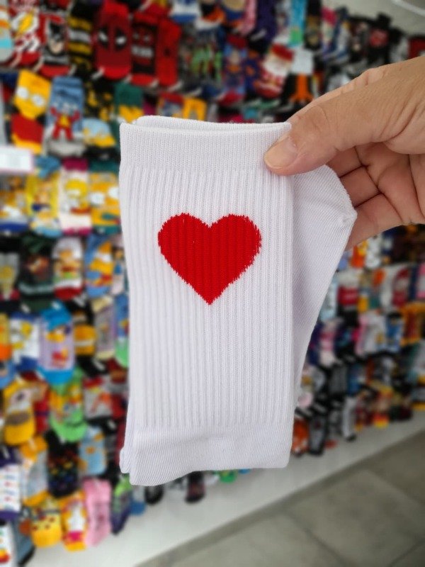 Producto - Media Caña Adulto Corazón Rojo Fondo Blanco