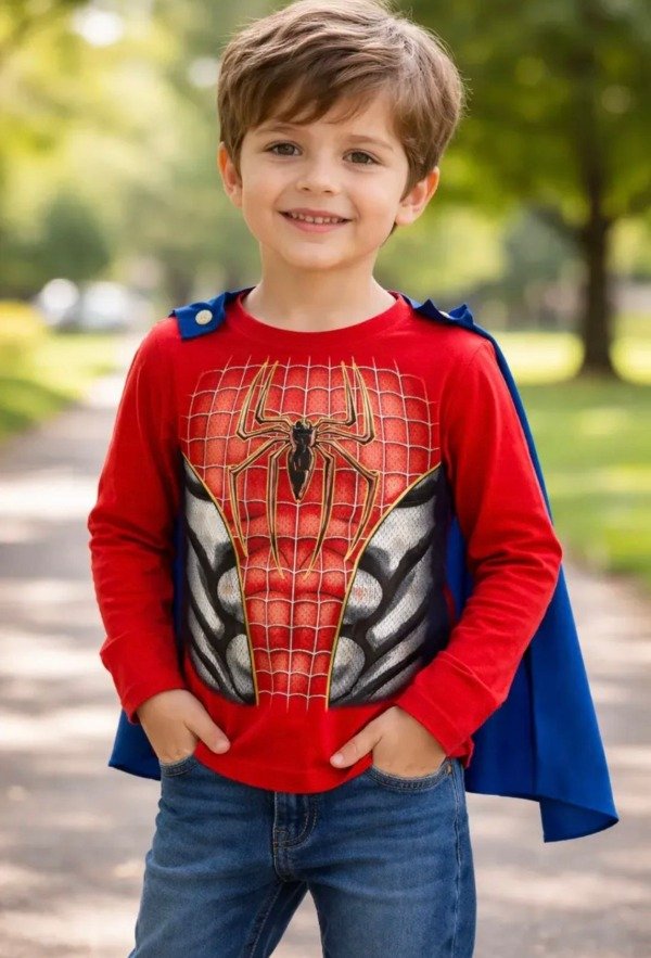 Producto - Camisetas capa desmontable superheroes