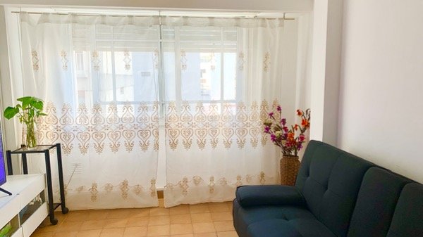 Producto - Cortina De Ambiente Bordada con Flores  x 2 paño