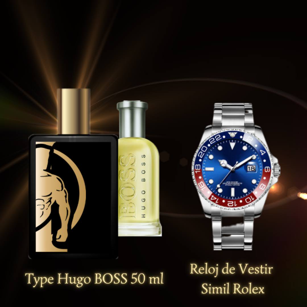 Producto - Reloj de vestir analogico + Fragancia Identity Hugo Boss Bottled 50 ml