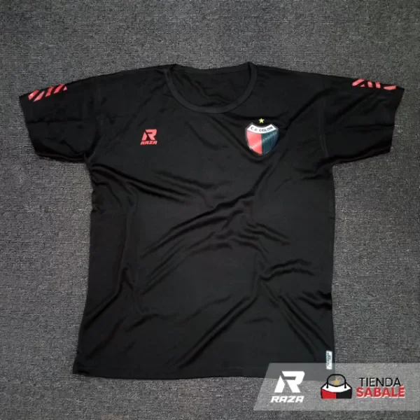 Producto - Niño Remera Deportiva by RAZA Negra/ Rojo