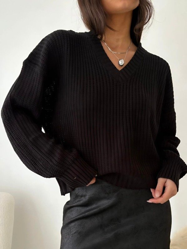 Producto - Sweater Cuello V Perle Amplio