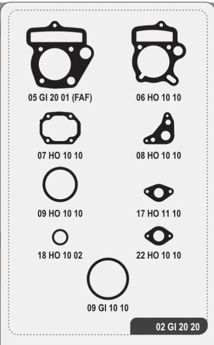 Producto - JUNTAS COMPLETA (CON ORING) GILERA SMASH 110 (VARIAS, LEER DESCRIPCION)- ALFA