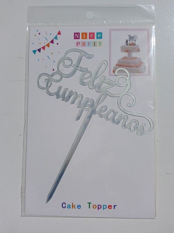Producto - Cake Topper Acrílico "FC" Plata M08