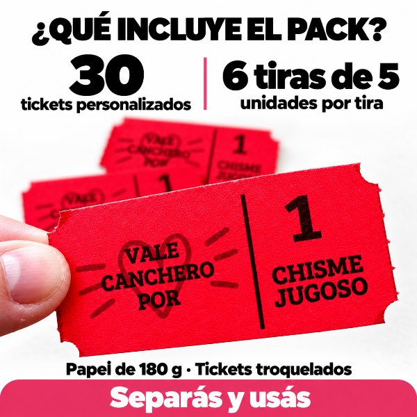 Producto - Tickets troquelados personalizados - Pack de 30 - 2