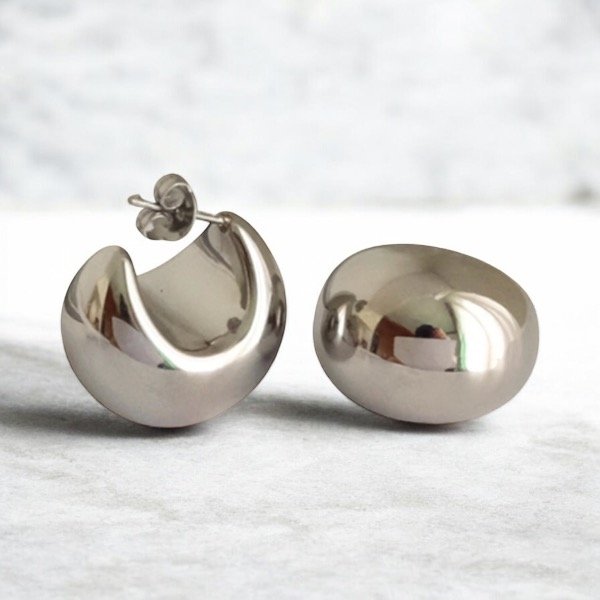 Producto - Aros Penny estilo chunky Plateado