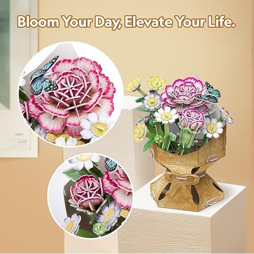 Producto - ROMPECABEZAS FLORES 3D - CLAVEL (134 PIEZAS) - 5