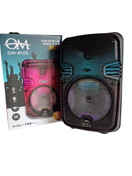 Producto - Parlante Bluetooth 6,5" Luces RGB OM 6103