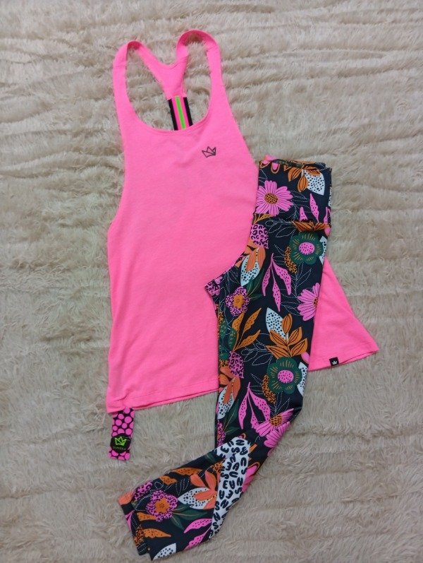 Producto - Conjunto chupín flores y sudadera elástico rosa