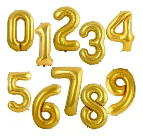 Producto - Globos números metalizados 16 pulgadas 40 cm - 6