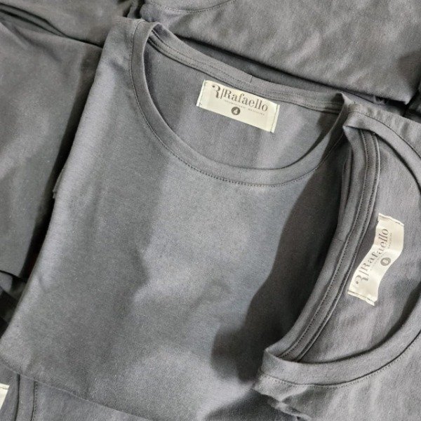 Producto - Remera Mangas Cortas Escote Redondo Gris Acero