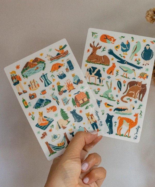 Producto - Stickers Animales + Campamento - 0