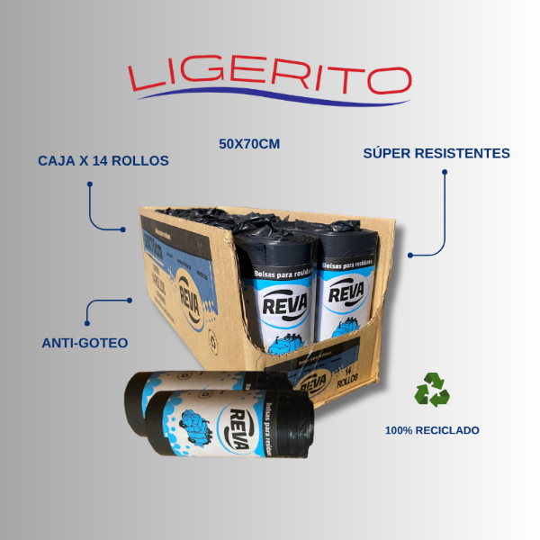Producto - Caja, Bolsa de residuos 50x70, 14 rollos
