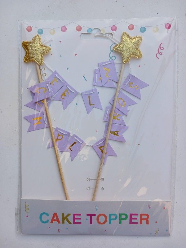 Producto - Topper Banderín "FC" c/Estrellas Lila