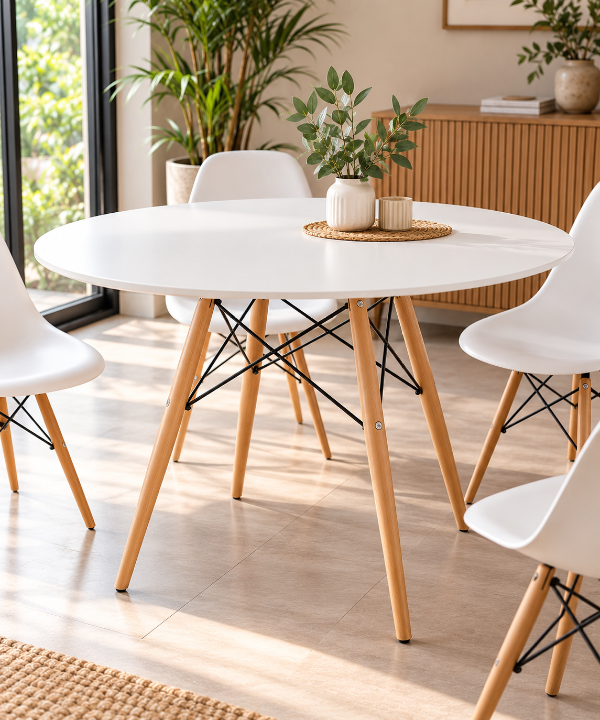 Producto - Mesa Redonda Eames Blanca 1 mts