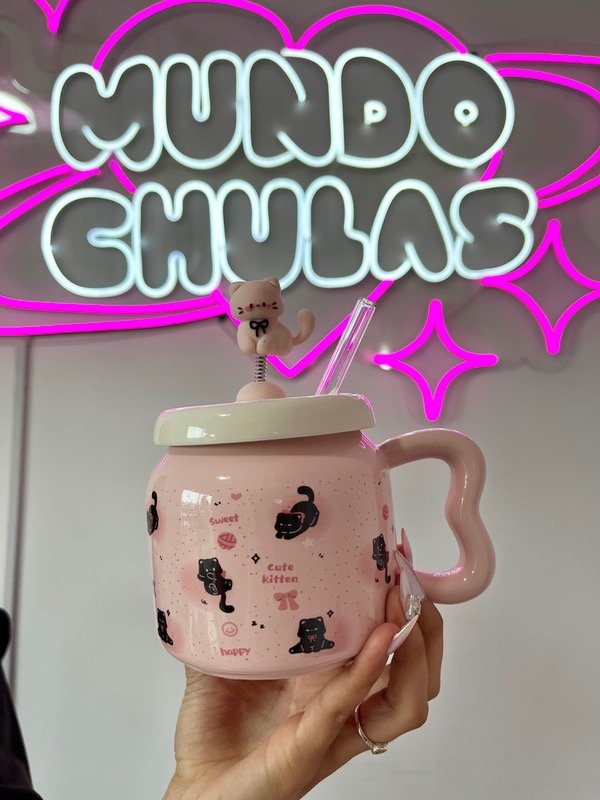Producto - Taza Gatito con Bombilla