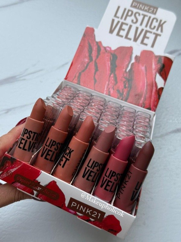 Producto - LABIAL EN BARRA LIPSTICK VELVET (TONOS 1 AL 12) - PINK 21
