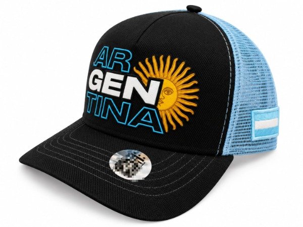 Producto - Afa Argentina Trucker Negra malla celeste