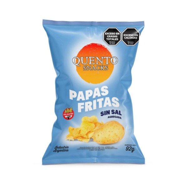 Producto - Papas Fritas Sin Sal Agredada - Quento Snacks-