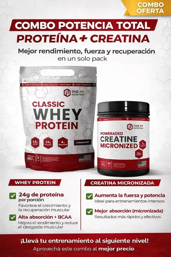 Producto - COMBO ONE FIT (Whey protein 2lb + Creatina 200g) - 2