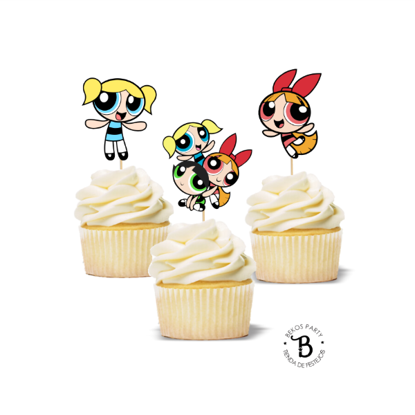 Producto - Topper Cupcake silueta x 6 Chicas Superpoderosas