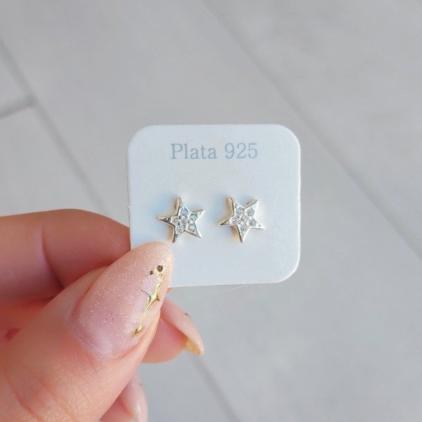 Producto - Aros pasantes estrella con micropavé