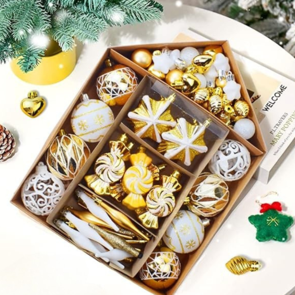 Producto - ADORNOS NAVIDEÑO CASITA GOLD X73