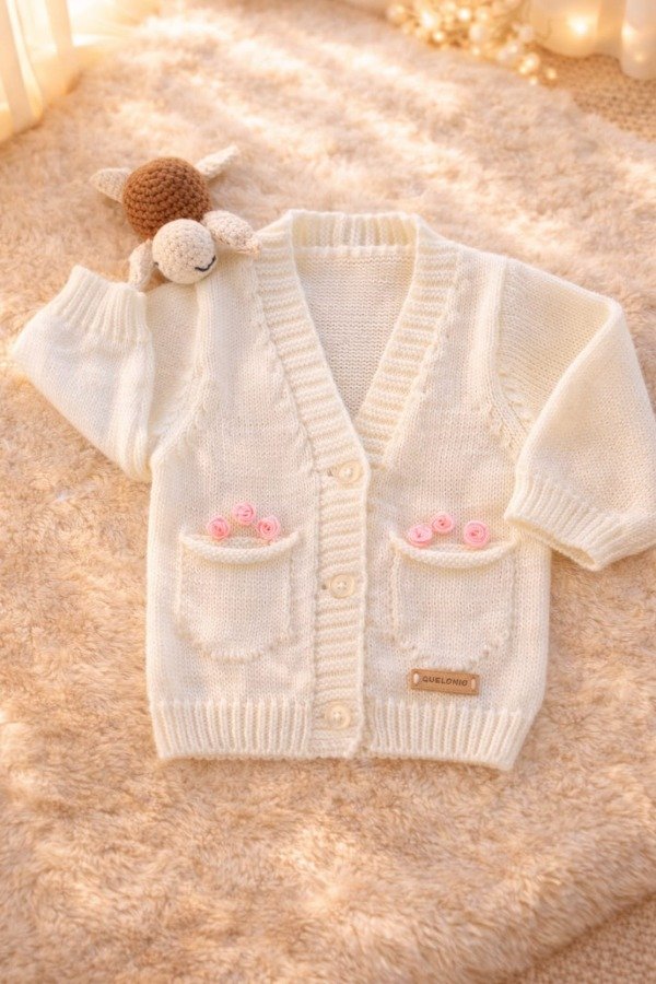 Producto - CARDIGAN CON FLORES NATURAL