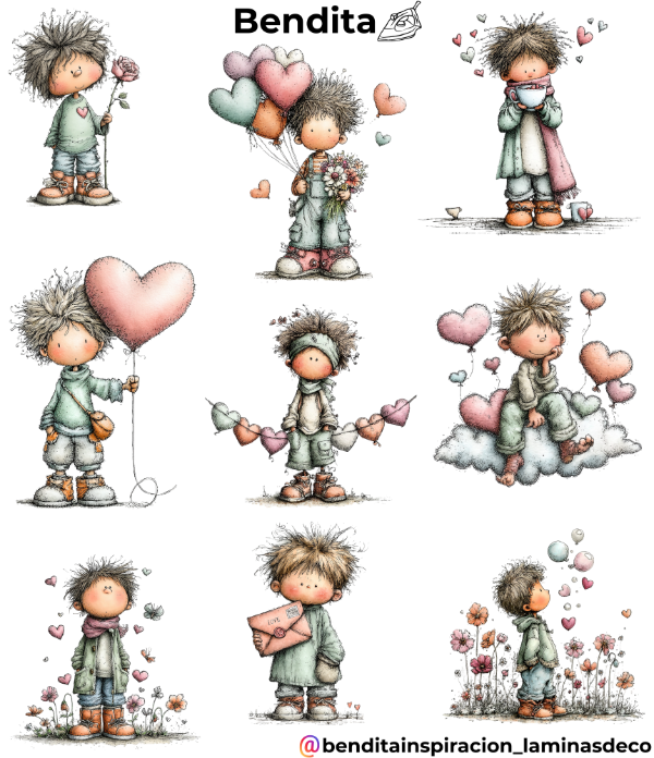 Producto - Bendita Plancha nenes con corazones